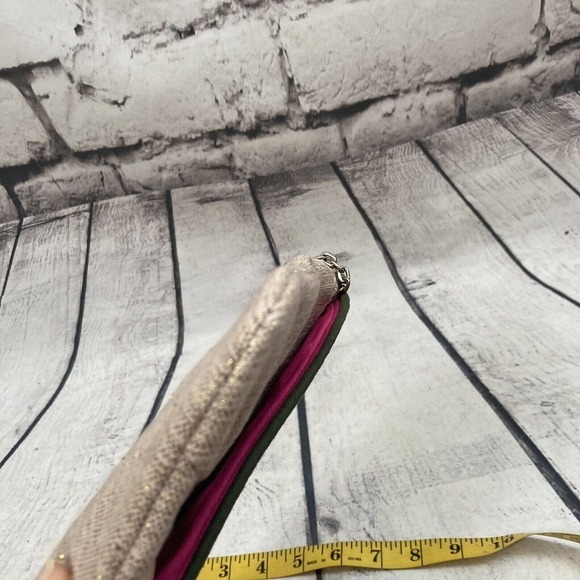 Chico's Jerri Clutch Embellished Embroidered Chain Bag Turquoise Tan‎ New - Picture 6 of 11